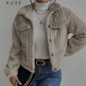 SHEIN Cream Teddy Jacket